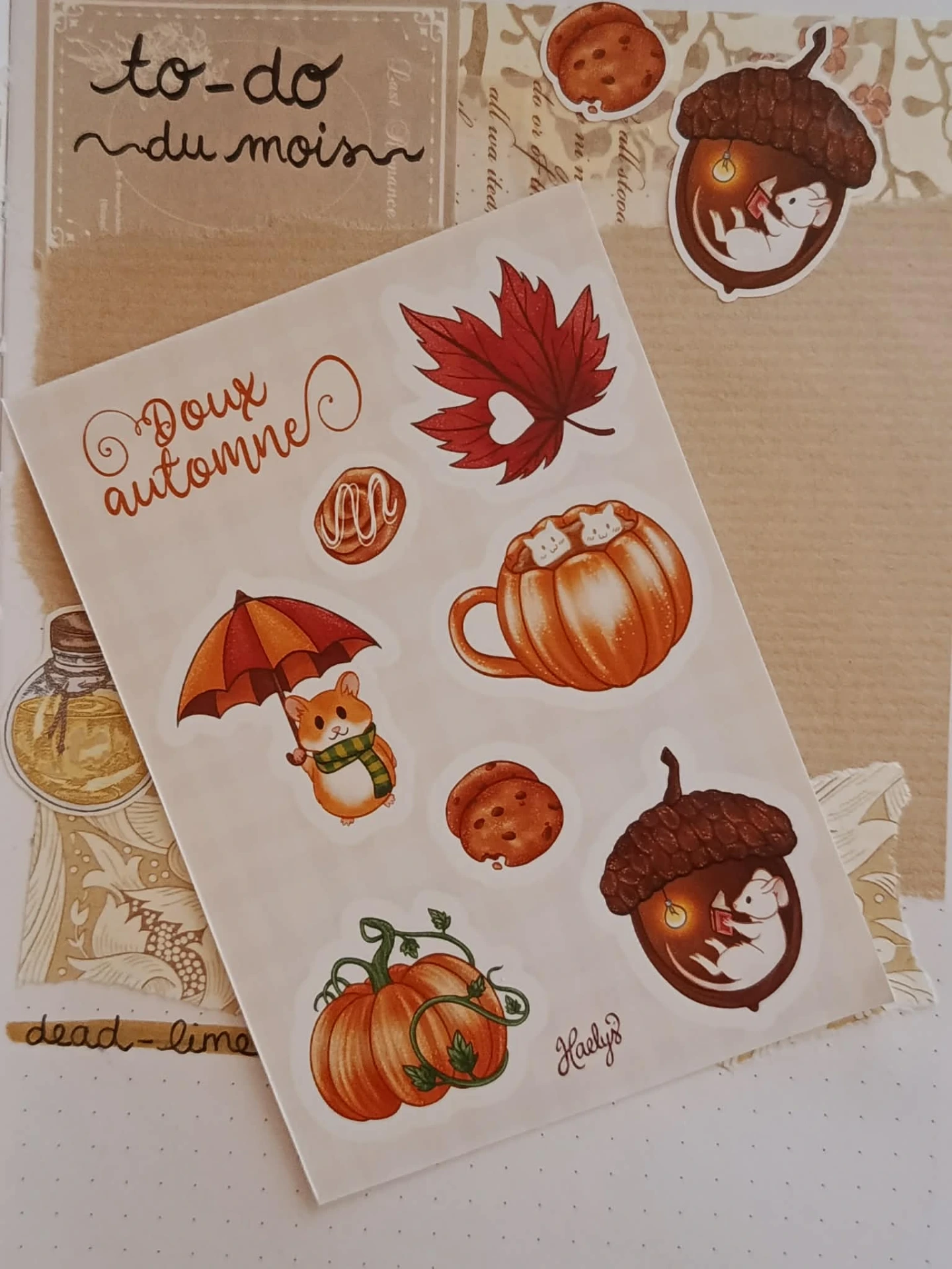 Planche stickers automne